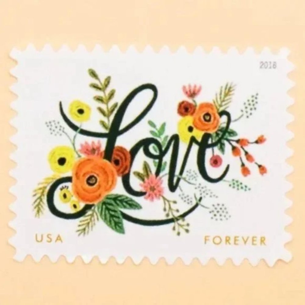 1000 Wedding Love Flourish Forever First-Class Postage Stamps Wedding Cel…